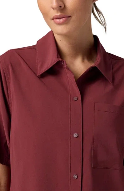 Backcountry Slickrock Short-sleeve Button-up Jersey In Burgundy