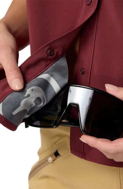 Backcountry Slickrock Short-sleeve Button-up Jersey In Burgundy