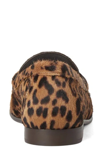 Fendi Women Brown Loafers With Ff Plaque And Leopard Motif In Brushed Leather Woman In Animal Print