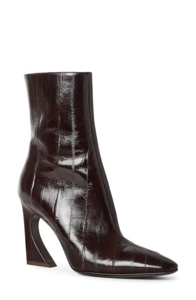Fendi Women Brown Ankle Boots With Arc Heel And Side Zip Closure In Leather Woman In Black