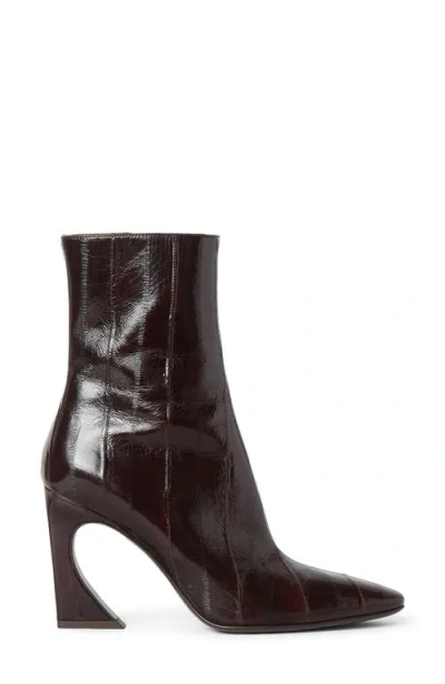 Fendi Women Brown Ankle Boots With Arc Heel And Side Zip Closure In Leather Woman In Black