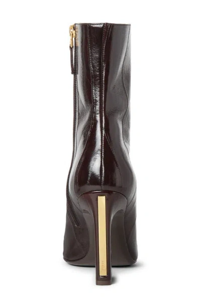 Fendi Women Brown Ankle Boots With Arc Heel And Side Zip Closure In Leather Woman In Black