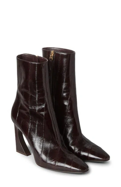 Fendi Women Brown Ankle Boots With Arc Heel And Side Zip Closure In Leather Woman In Black