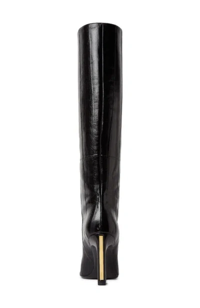 Fendi Arco Leather Knee High Boots Sculptural Heel In Black