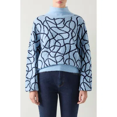 Lk Bennett Natalia Merino Wool Blend Turtleneck Sweater In Multi