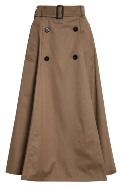 Burberry "brenda" Midi Skirt In Brown