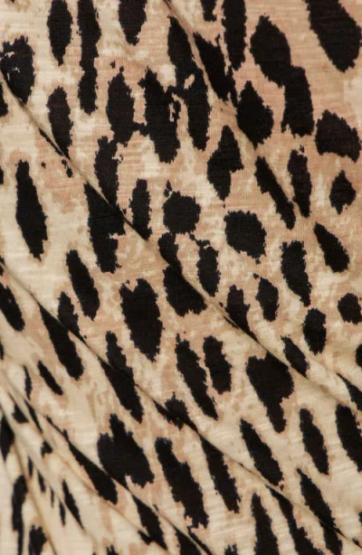 Sanctuary Print Split Neck Knit Top In Gray