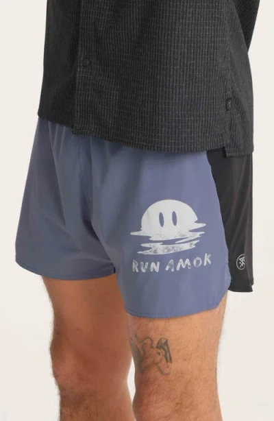 Roark Alta 5 Drawstring Shorts In Blue