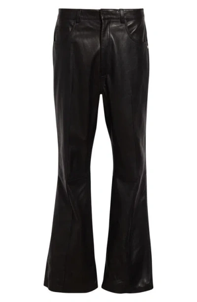 Amiri Leather Bootcut Trousers In Black