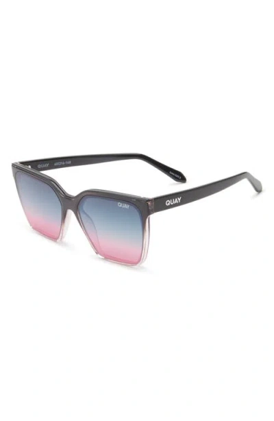 Quay Level Up 60mm Square Sunglasses In Black