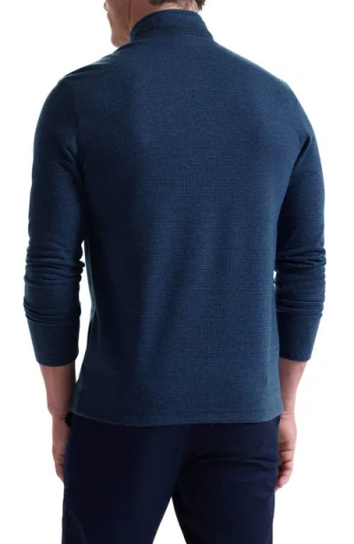 Bugatchi Houndstooth Patern Quarter Zip Top In Blue