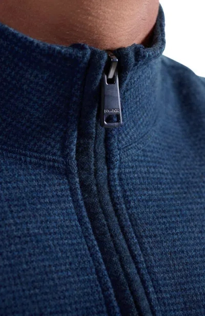 Bugatchi Houndstooth Patern Quarter Zip Top In Blue