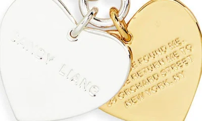 Sandy Liang Found Double Heart Pendant Necklace In Metallic