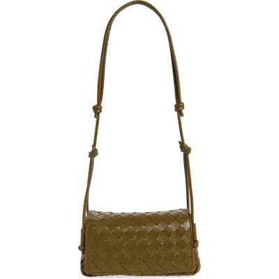 Bottega Veneta Discoteca Intrecciato Leather Crossbody Pouch In Green