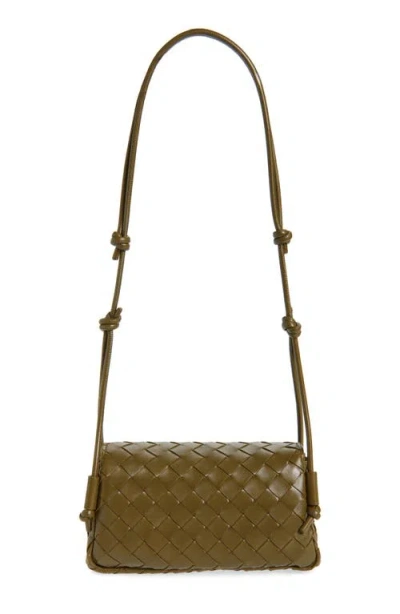 Bottega Veneta Discoteca Intrecciato Leather Crossbody Pouch In Green