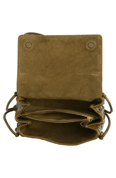 Bottega Veneta Discoteca Intrecciato Leather Crossbody Pouch In Green