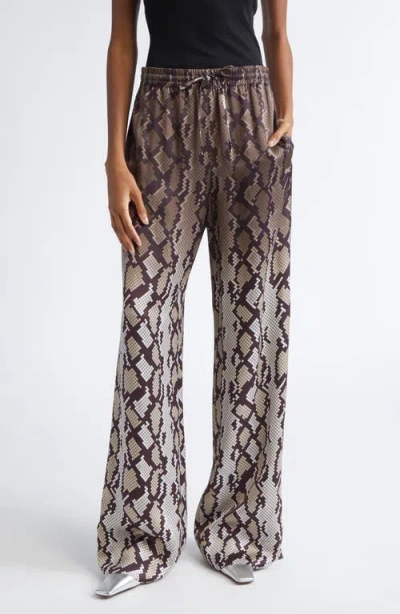 Stella Mccartney Snakeskin Pattern Wide Leg Pajama Trousers In Animal Print