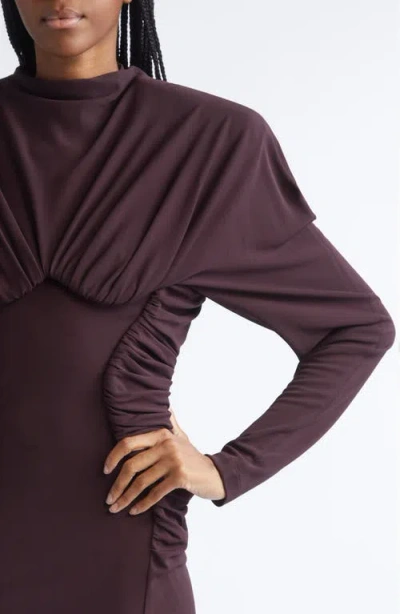 Stella Mccartney Pleated Mini Dress In Brown