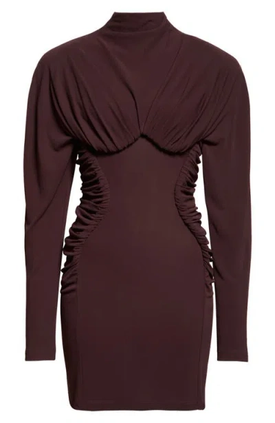 Stella Mccartney Pleated Mini Dress In Brown