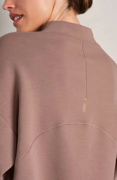 Rhone Dreamglow Mock Neck Crop Sweatshirt In Brown
