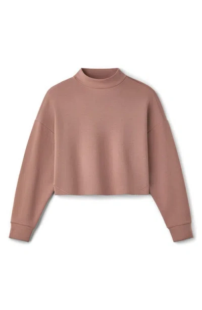 Rhone Dreamglow Mock Neck Crop Sweatshirt In Brown