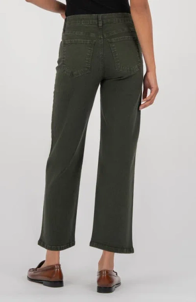 Kut From The Kloth High Waist Ankle Wide Leg Jeans In Green