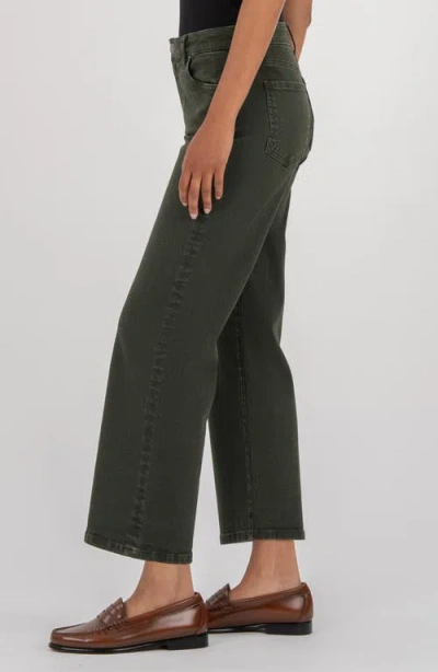 Kut From The Kloth High Waist Ankle Wide Leg Jeans In Green