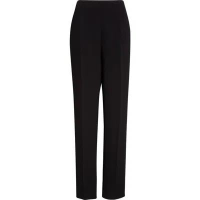 Emporio Armani High-rise Wide-leg Crepe Pants In Black