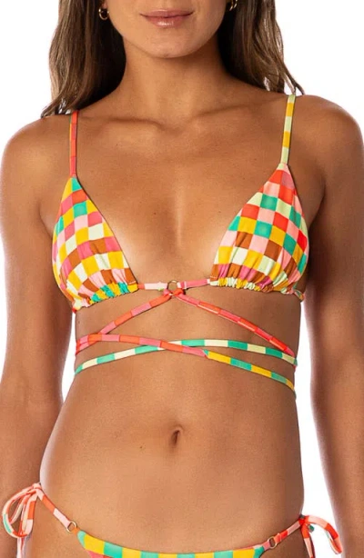 Maaji Golden Gambit Coco Reversible Bikini Top In Multi