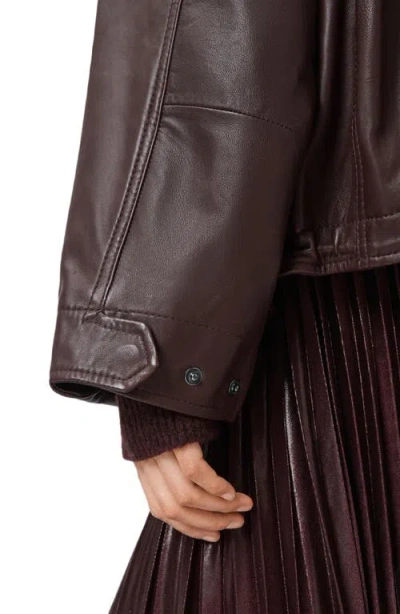 Allsaints Clay Leather Jacket In Burgundy