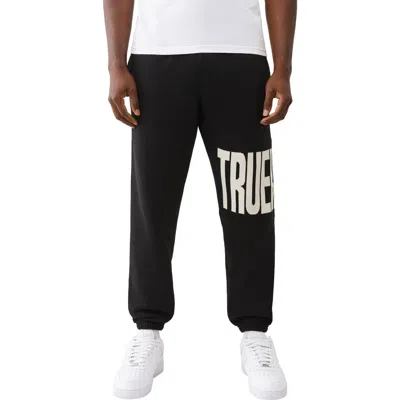 True Religion Men's Knit Logo Panel Jogger In Black