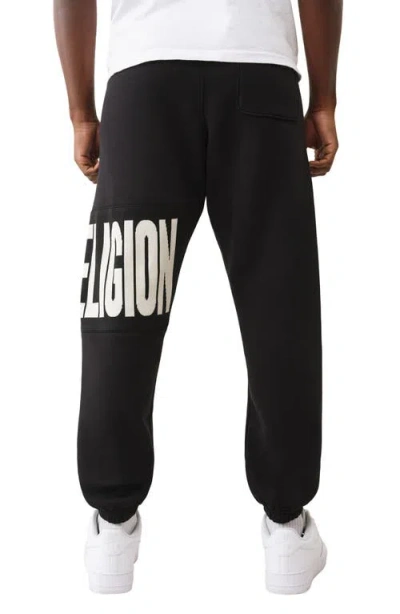 True Religion Men's Knit Logo Panel Jogger In Black