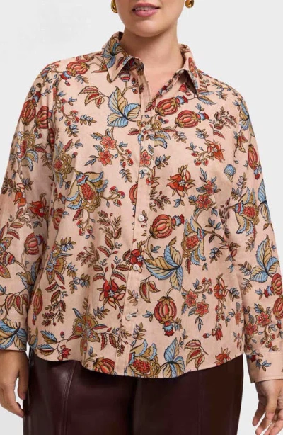 Foxcroft Hampton Autumn Corduroy Button-up Shirt In Multi