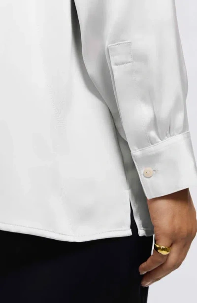 Foxcroft Bianca Satin Button-up Shirt In Multi