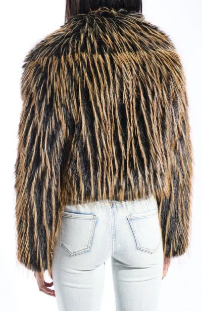 Azalea Wang Saoirse Faux Fur Coat In Brown