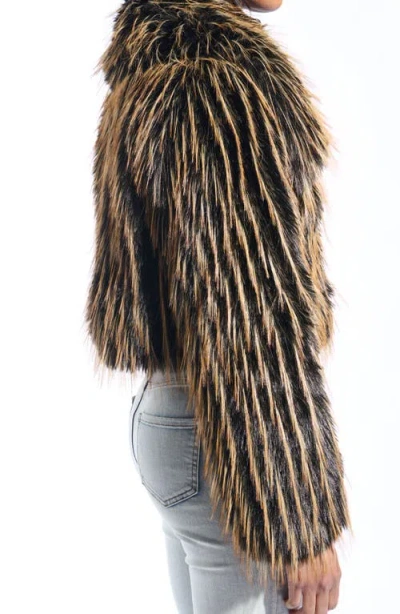 Azalea Wang Saoirse Faux Fur Coat In Brown