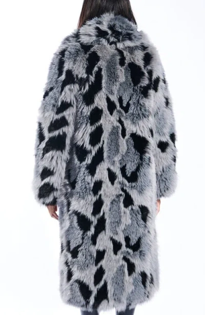 Azalea Wang Adria Faux Fur Coat In Gray