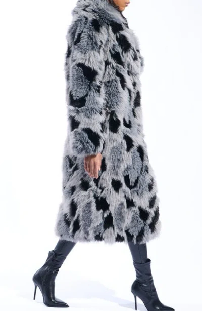 Azalea Wang Adria Faux Fur Coat In Gray