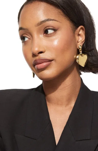 Kurt Geiger London Statement Heart Drop Earrings In Black