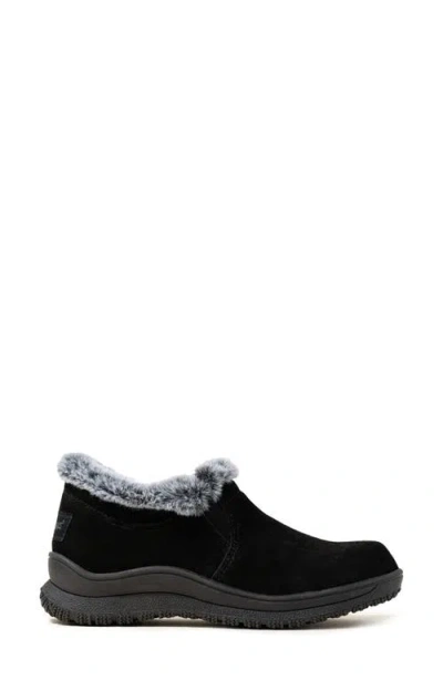 Minnetonka Eagan Faux Fur Slipper Bootie In Black