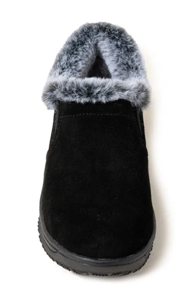Minnetonka Eagan Faux Fur Slipper Bootie In Black