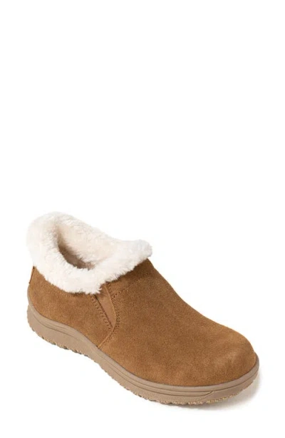 Minnetonka Eagan Faux Fur Slipper Bootie In Brown