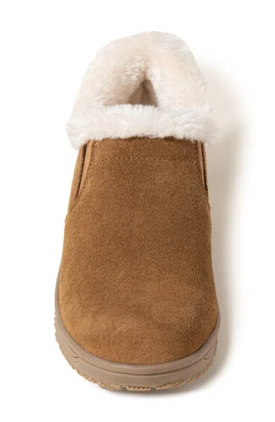 Minnetonka Eagan Faux Fur Slipper Bootie In Brown