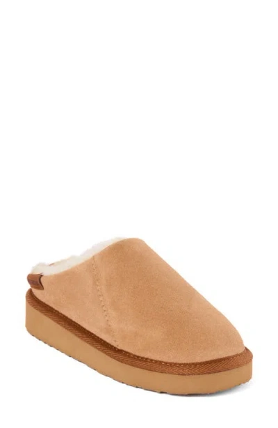 Minnetonka Coze Around Faux Fur Clog Slipper In Brown