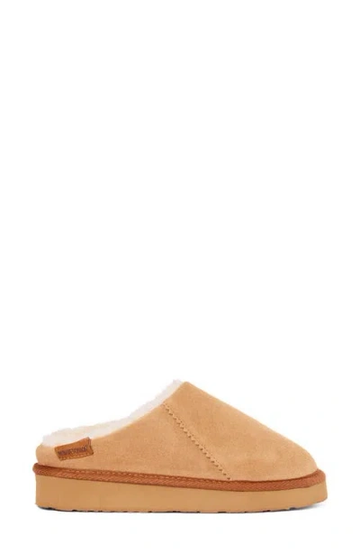Minnetonka Coze Around Faux Fur Clog Slipper In Brown
