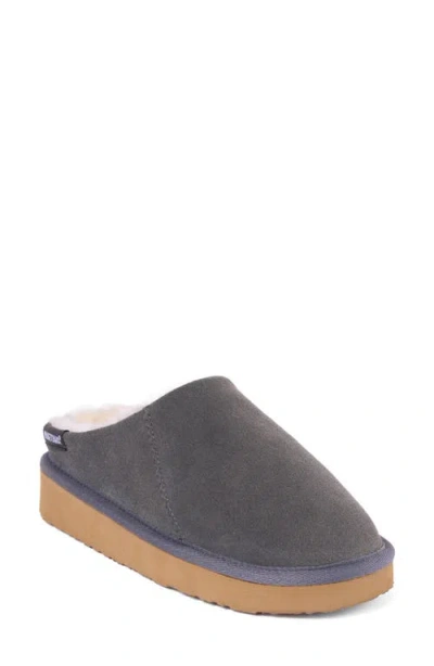 Minnetonka Coze Around Faux Fur Clog Slipper In Gray