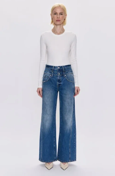 Pistola Caleb High Rise Relaxed Jeans In Echo In Blue