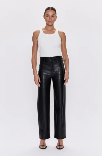 Pistola Cassie Super High Rise Faux Leather Jeans In Onyx In Black
