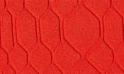 Balmain Long Sleeve Crocodile Knit Minidress In Red