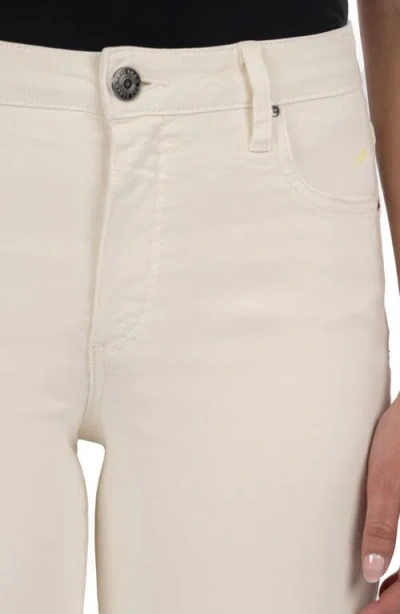 Kut From The Kloth Meg Fab Ab High Waist Cuffed Ankle Wide Leg Jeans In White